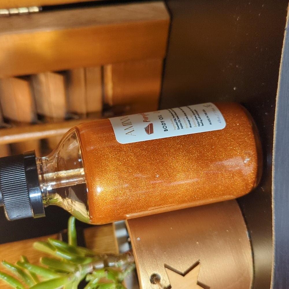 Aminnah Pumpkin Spice Body Oil Coconut Jojoba Almond Sunflower Vitamin E NEW - Picture 10 of 12